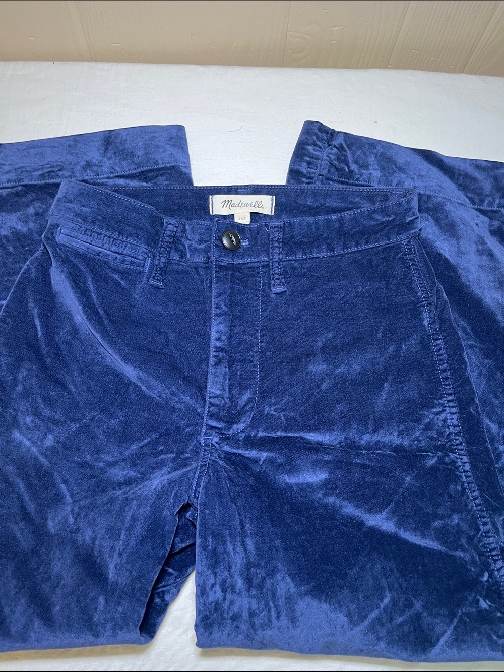 Madewell  Velvet  Pants - Navy Blue